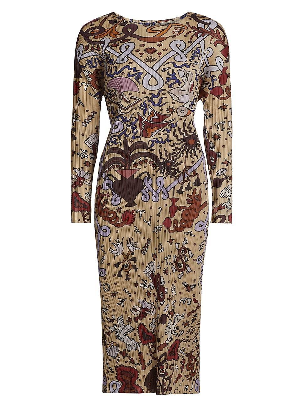Womens Interplanetary Printed Midi-Dress Product Image