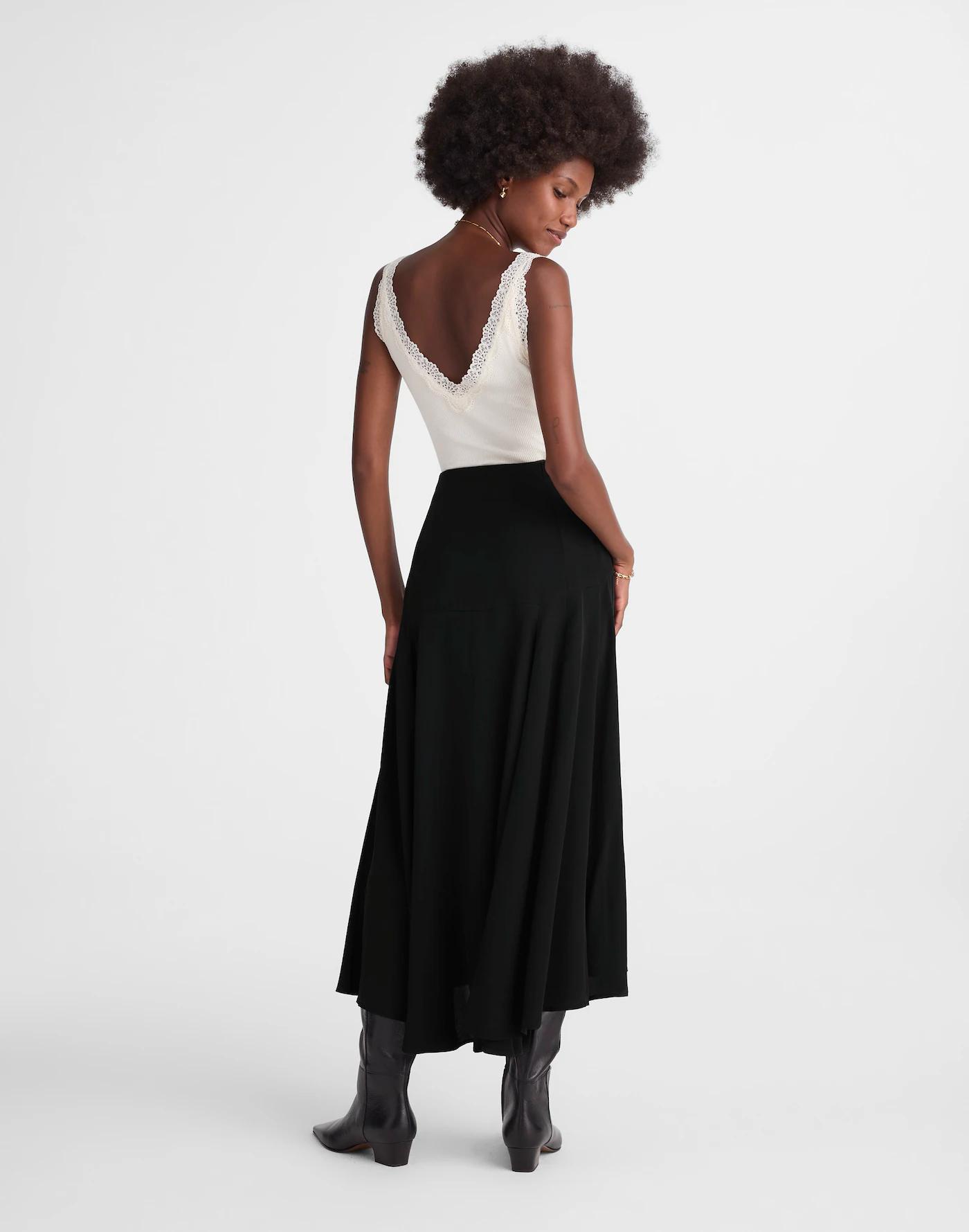 Circle Midi Skirt in Crêpe de Chine Product Image