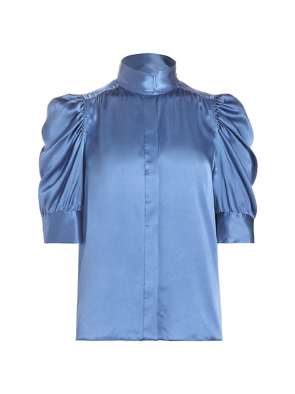 Gillian Silk Ruched Sleeve Top Product Image