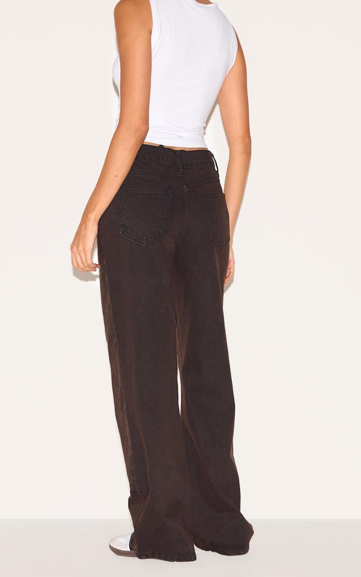 Dark Chocolate Carpenter Style Cargo Pocket Jeans Product Image