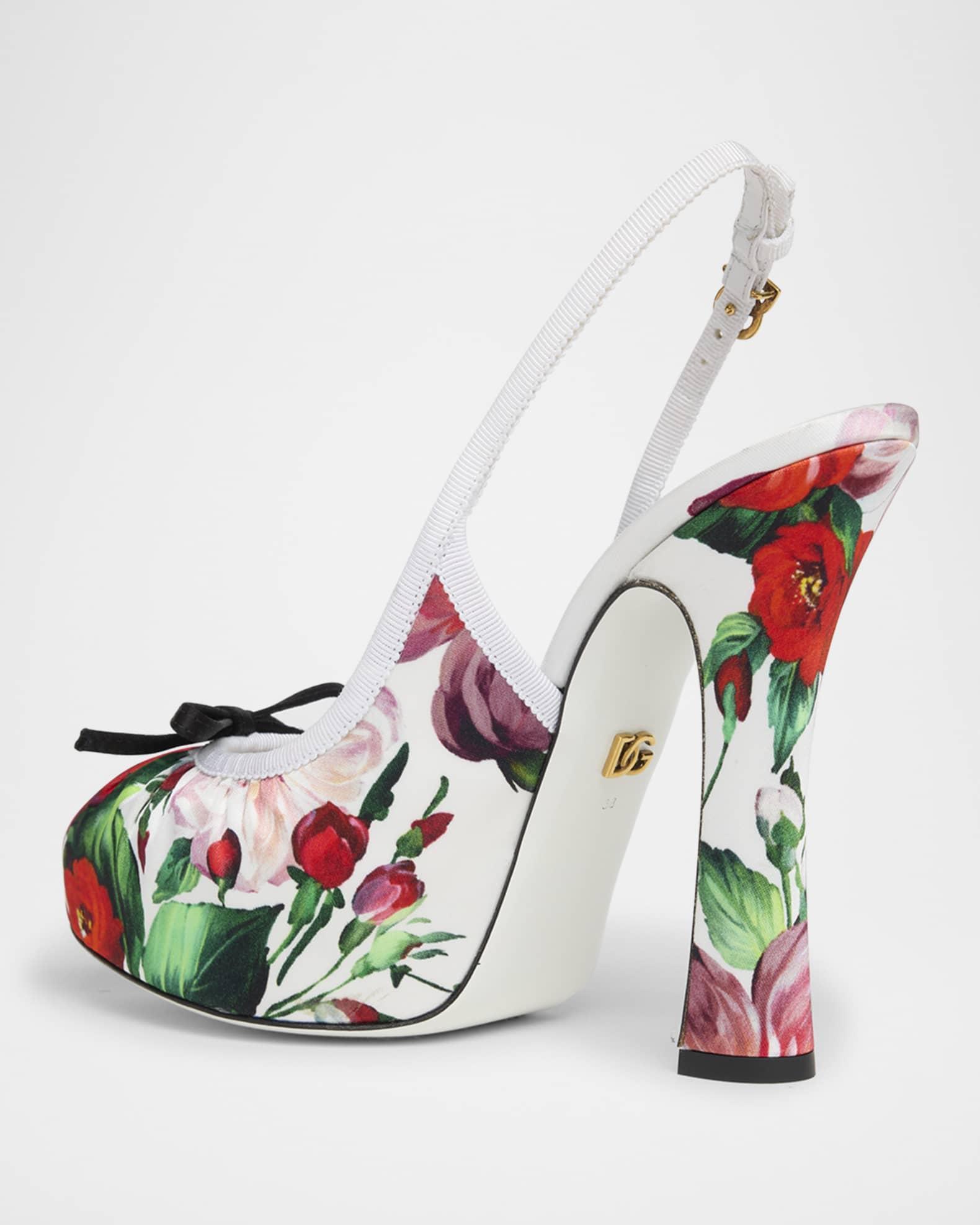Slingback Floral Ballerina Stiletto Pumps Product Image