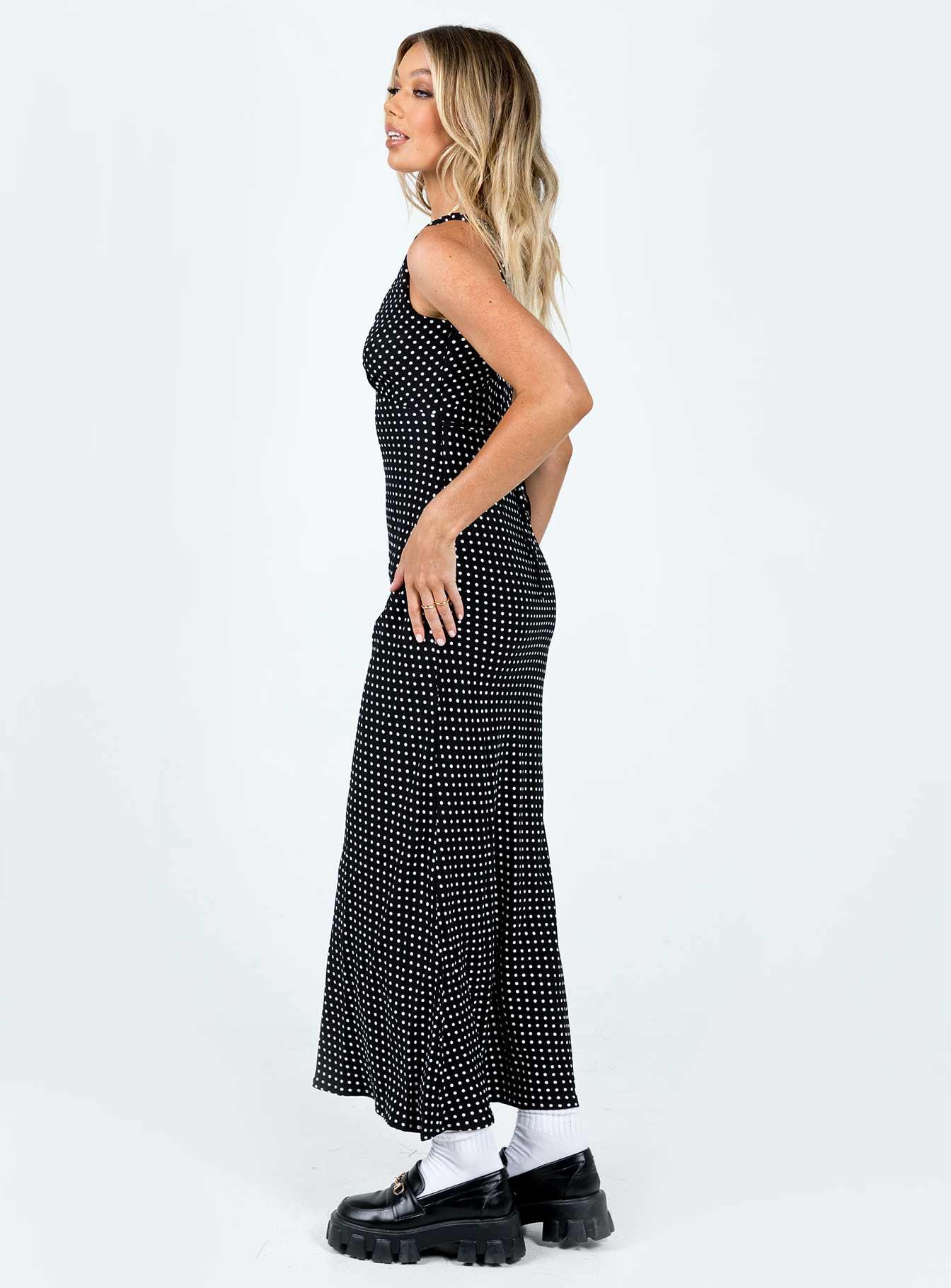 Nellie Maxi Dress Black Polka Dot Product Image