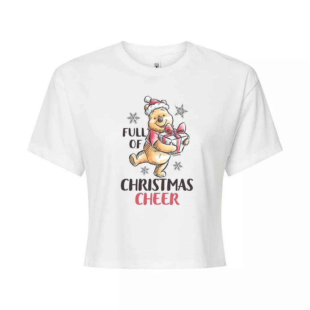 Disney's Winnie The Pooh Women's Full Of Christmas Cheer Tee, Girl's, Size: Medium, White Product Image