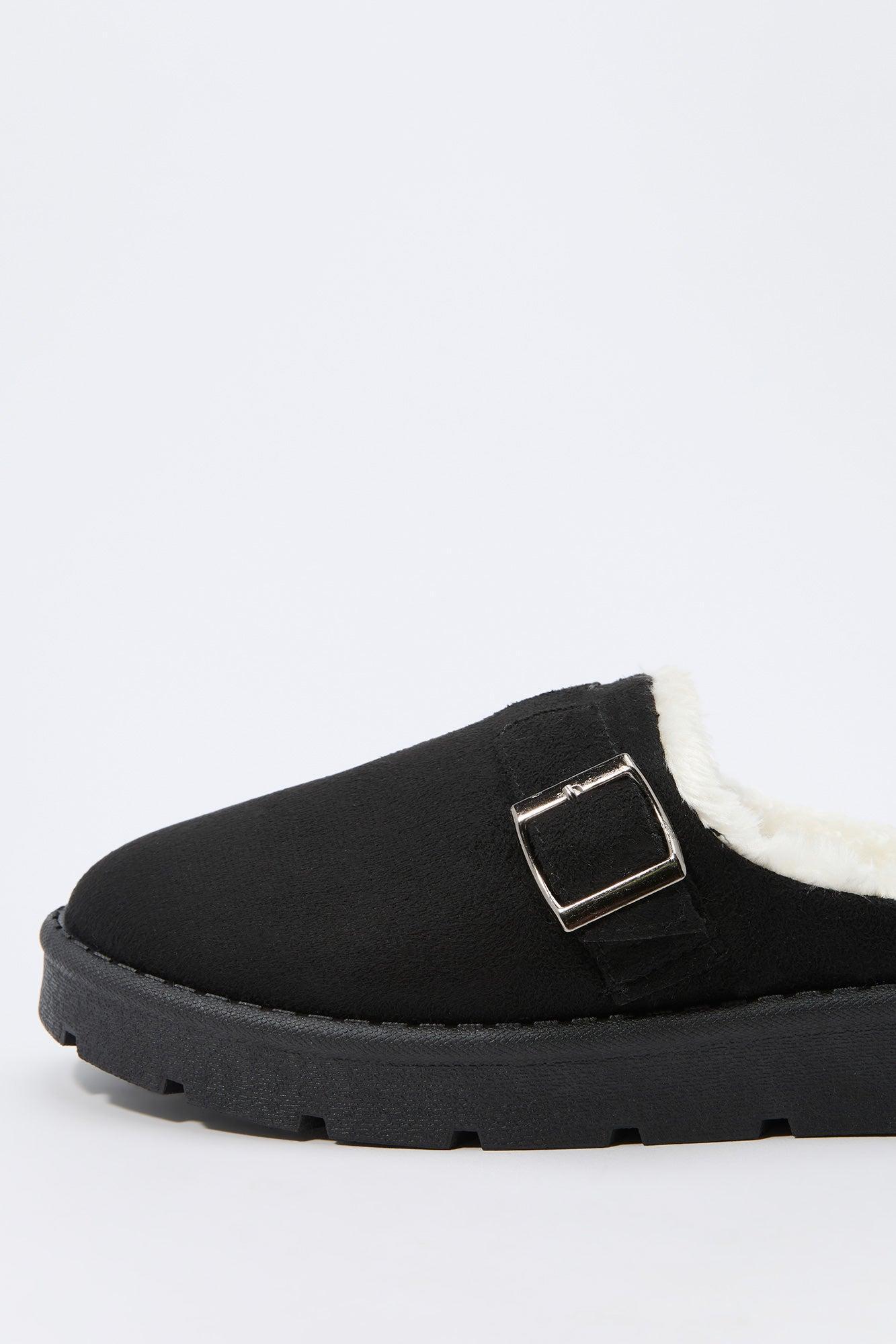 Faux Fur Lined Buckled Slipper Booties Female Product Image