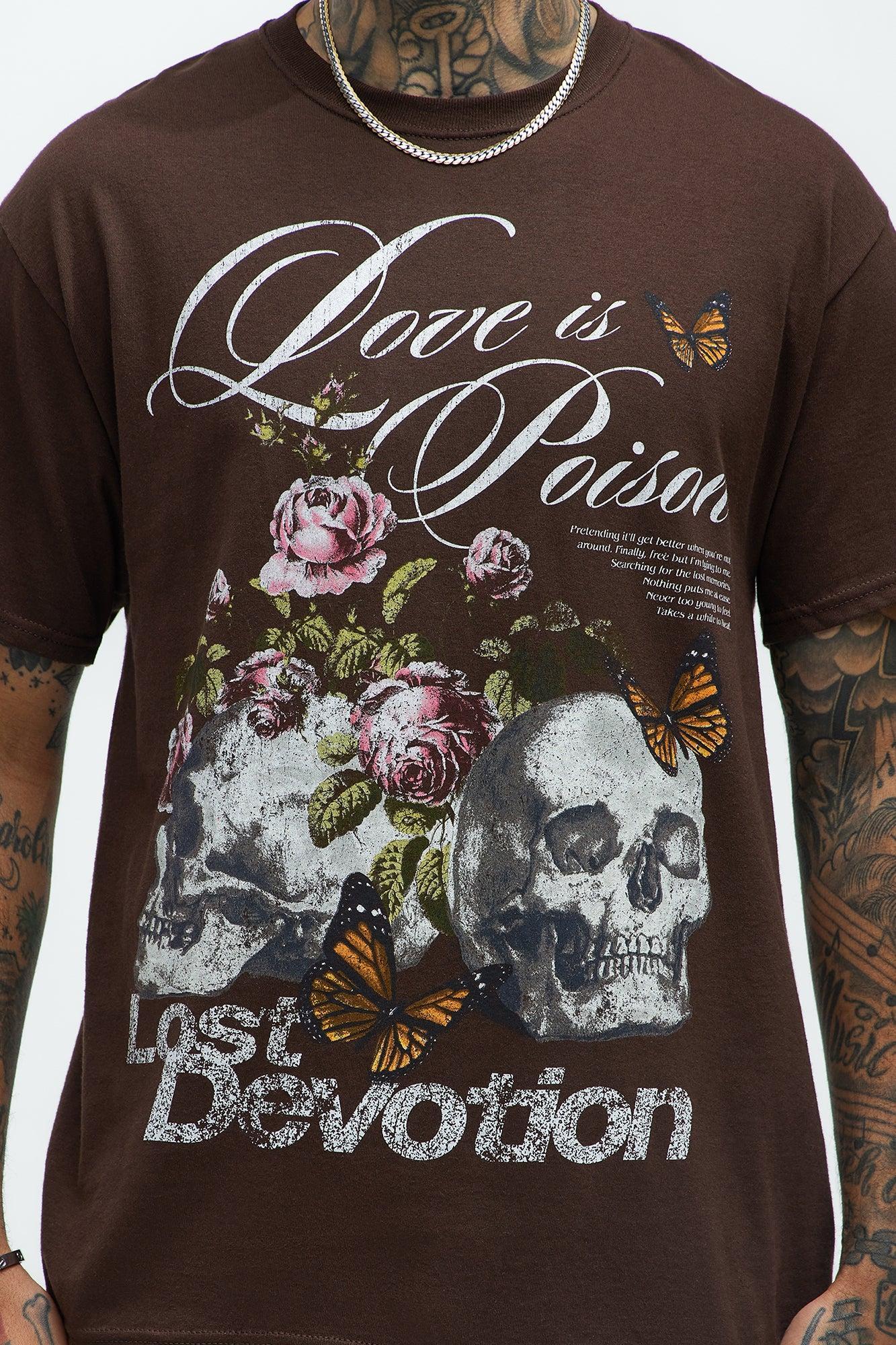 Lost Devotion Short Sleeve Boxy Tee - Brown Product Image