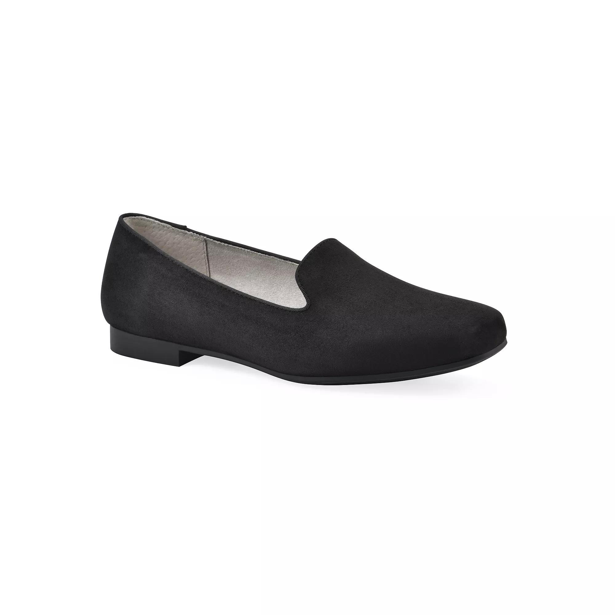 Cliffs by White Mountain Bessey Women's Loafers, Size: 9.5 Wide, Black Suedette Product Image