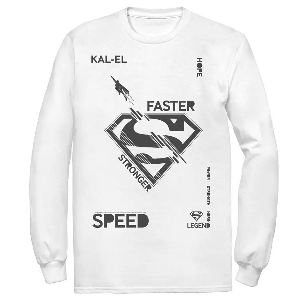 Men's DC Comics Superman Kal-El Faster Stronger Speed Legend Tee, Size: Medium, White Product Image
