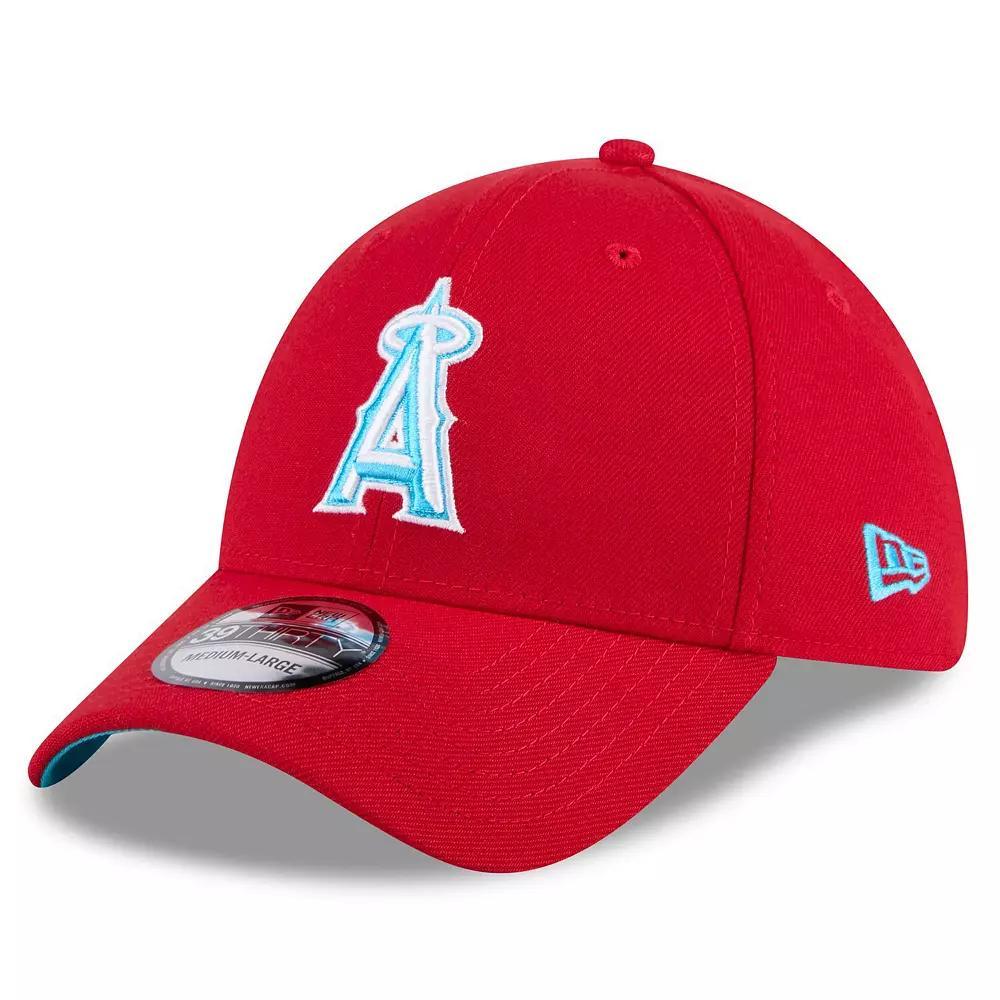 Men's New Era Red Los Angeles Angels 2024 Father's Day 39THIRTY Flex Hat, Size: Large/XL Product Image
