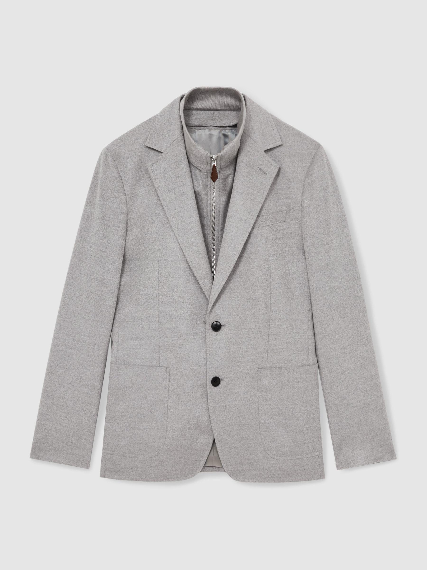 Slim-Fit Pinstripe Suit Trousers in Soft Grey Product Image