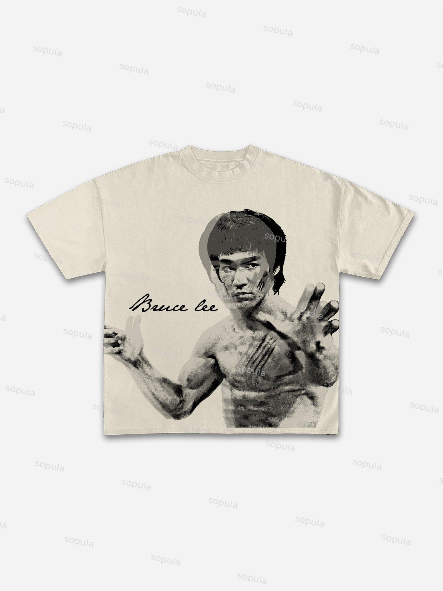 Vintage Bruce Lee Graphic Cotton T-shirt Product Image
