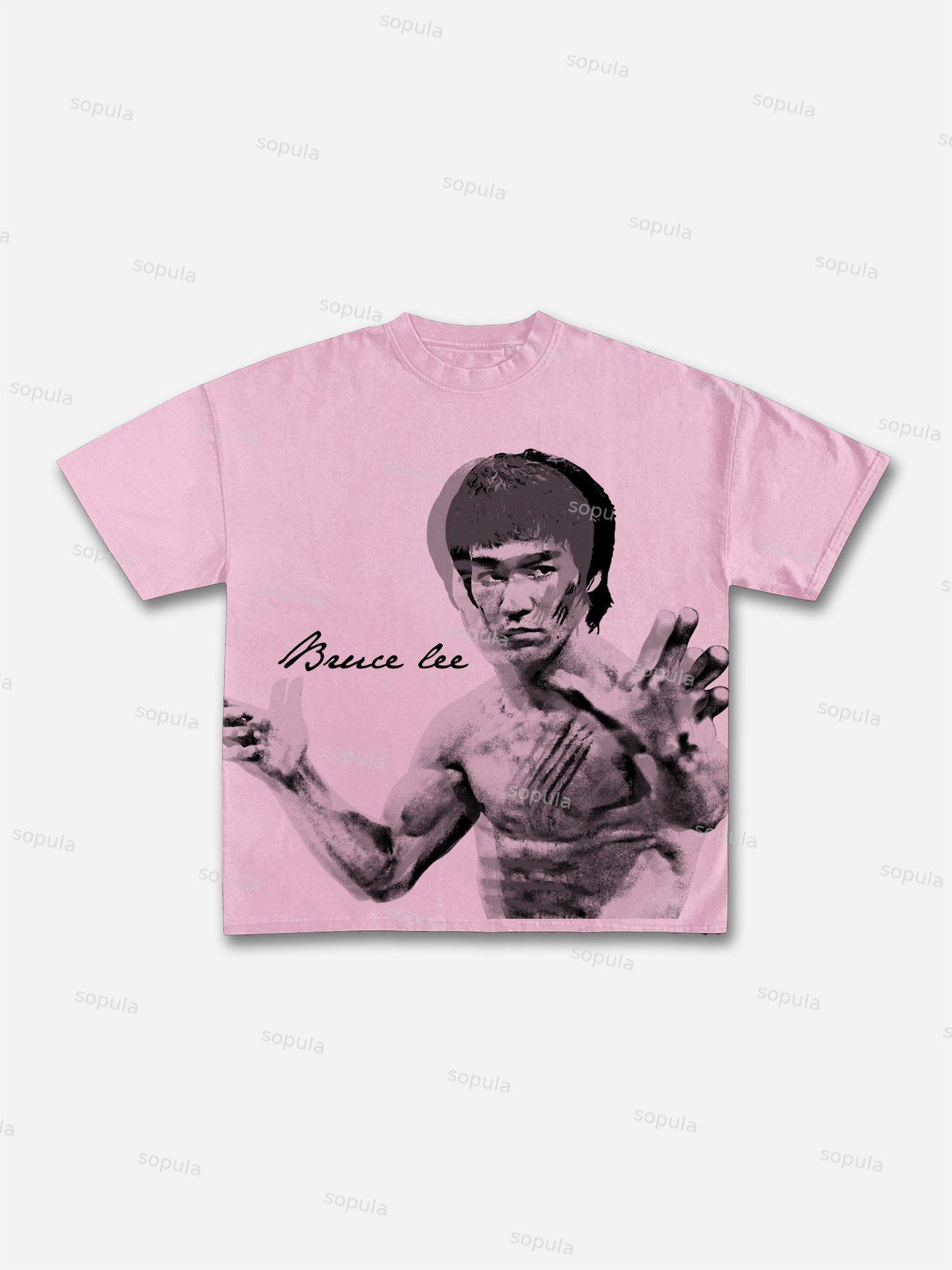 Vintage Bruce Lee Graphic Cotton T-shirt Product Image