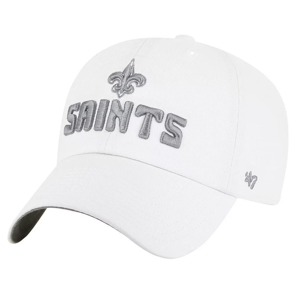 Women's '47  White New Orleans Saints Luminace Clean Up Adjustable Hat Product Image