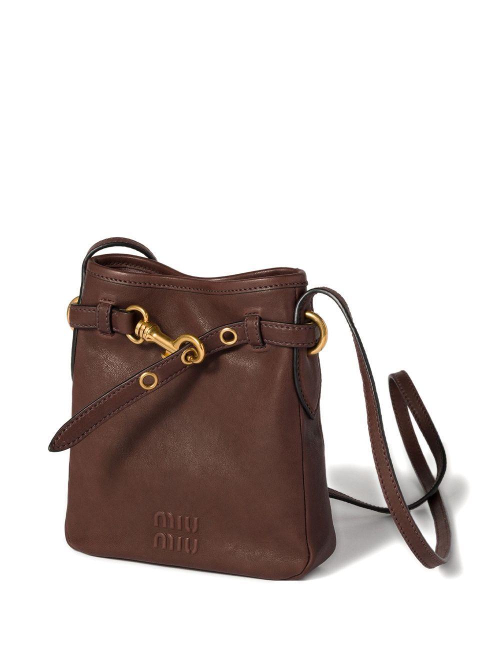 embossed-logo leather pouch Product Image