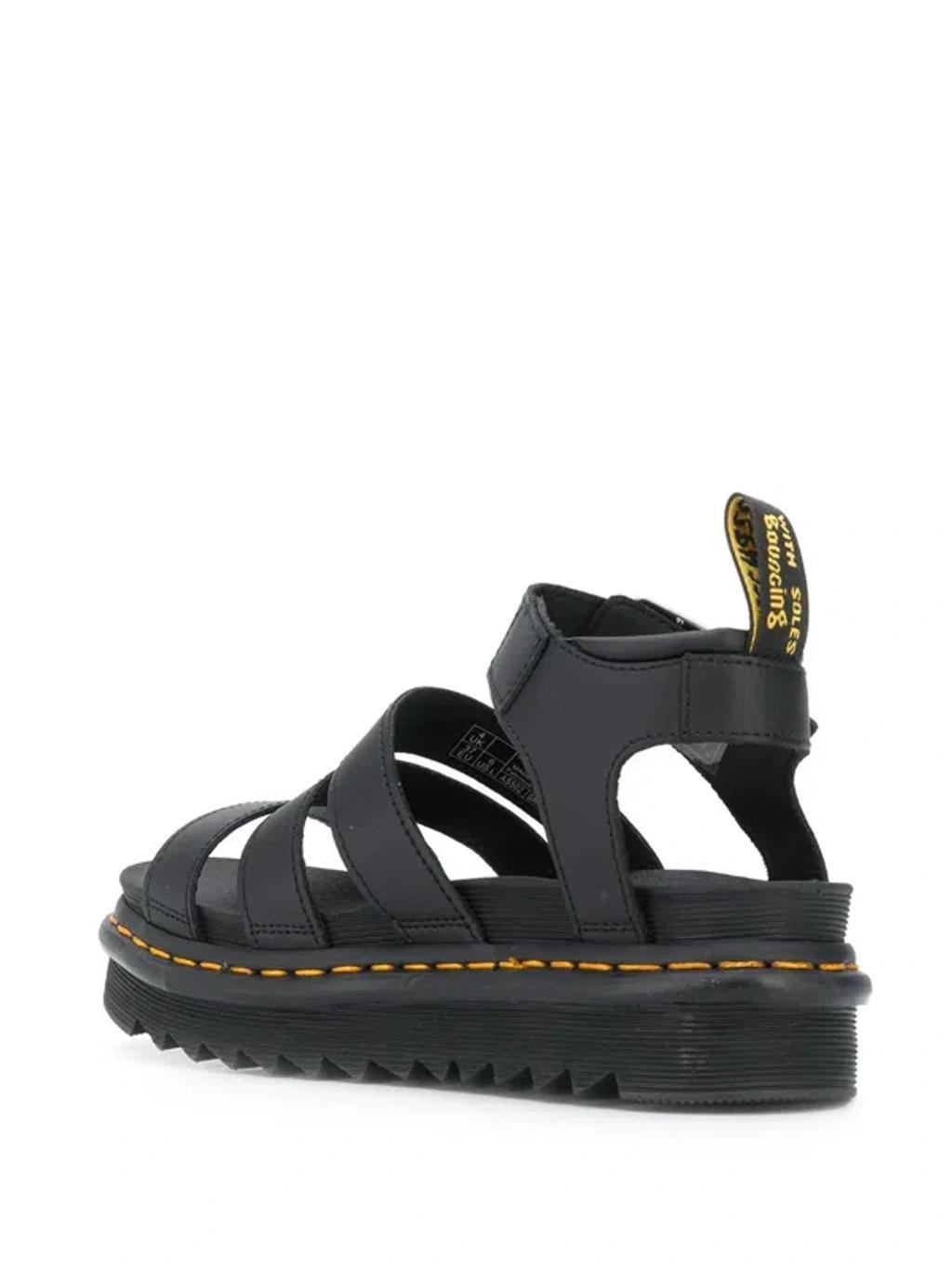 DR. MARTENS' Blaire Hydro Leather Womens Sandals In Black Product Image