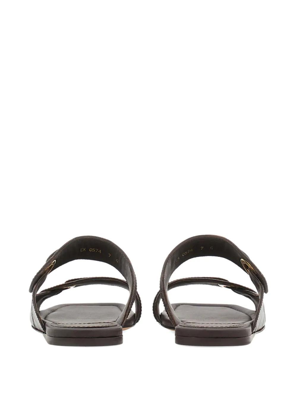 Gancini-plaque leather slides Product Image
