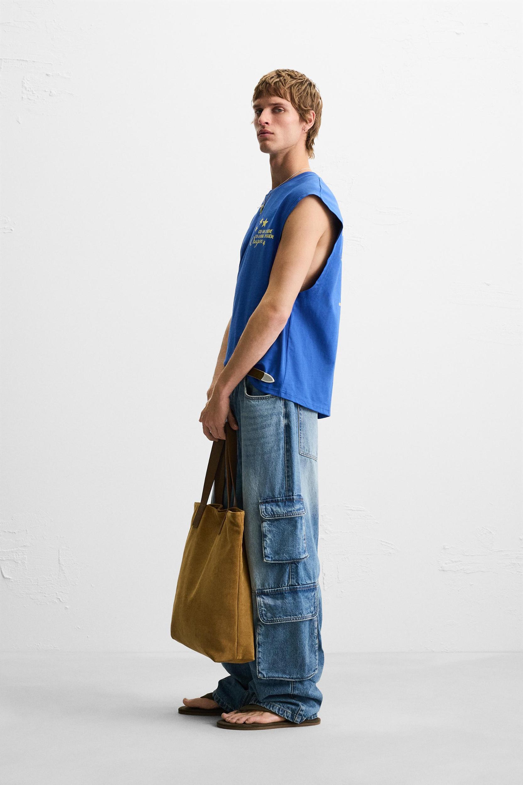 RELAXED FIT WASHED PRINT TANK TOP Product Image