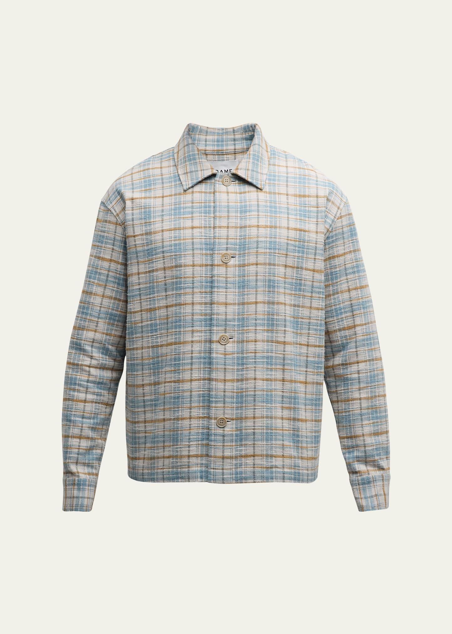 Frame Plaid Relaxed Fit Shirt Jacket Product Image