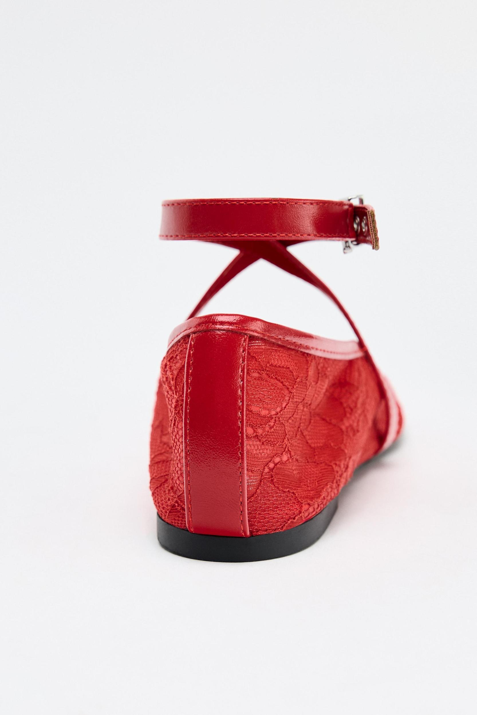 DOUBLE STRAP LACE BALLERINAS Product Image
