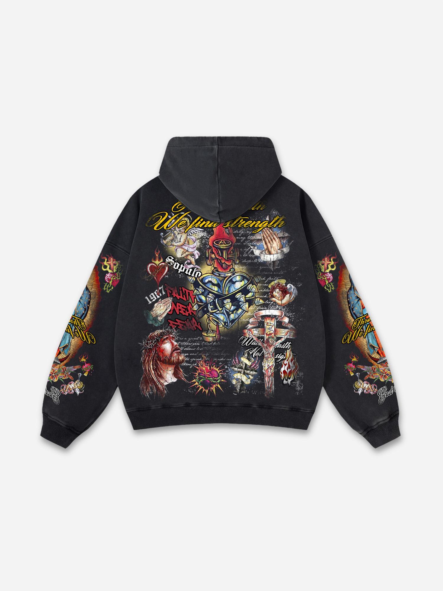 Play Dead Street Graphic Acid Wash Hoodie Product Image