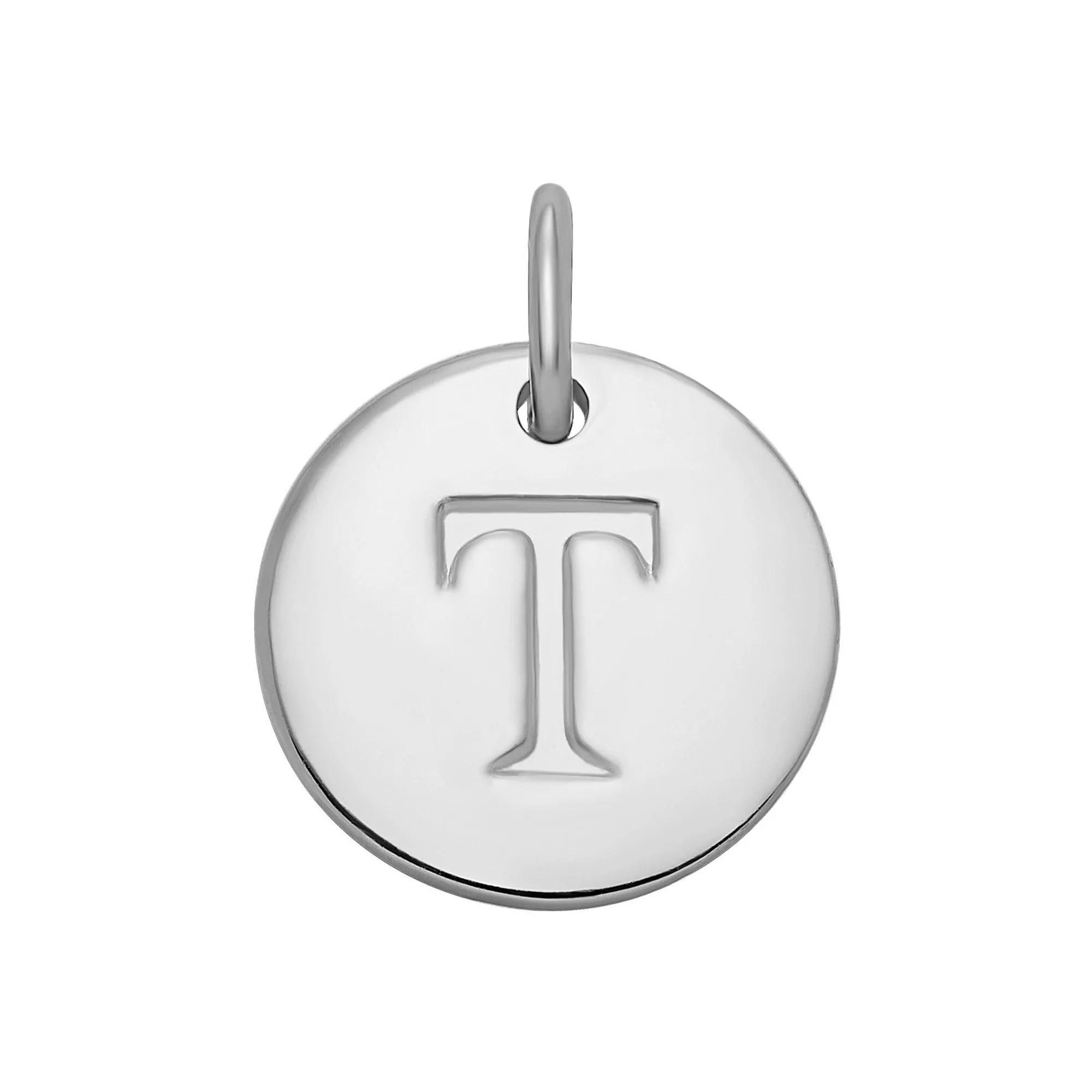 PRIMROSE Sterling Silver Letter Disc Charm, Women's, Sterling Silver N Product Image