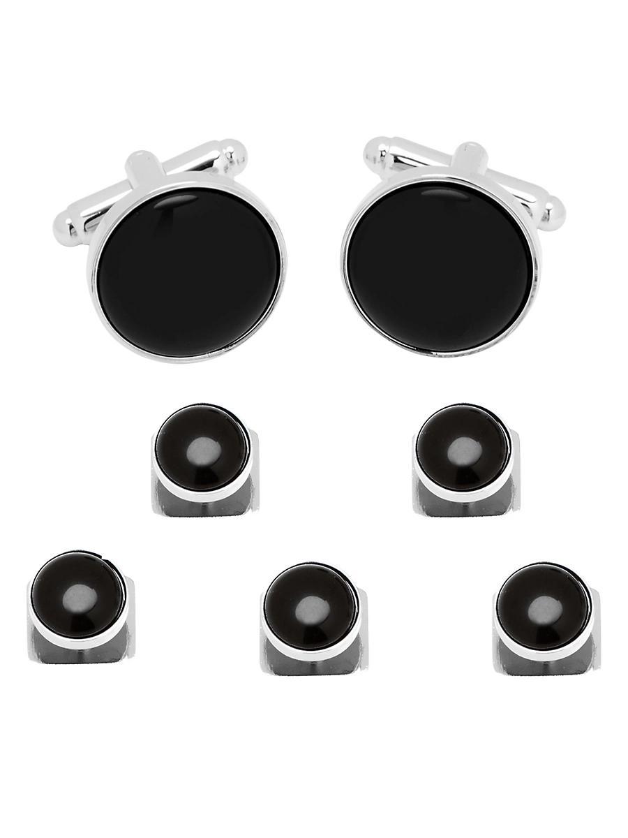Mens Black Onyx Cufflink 5-Stud Set Product Image