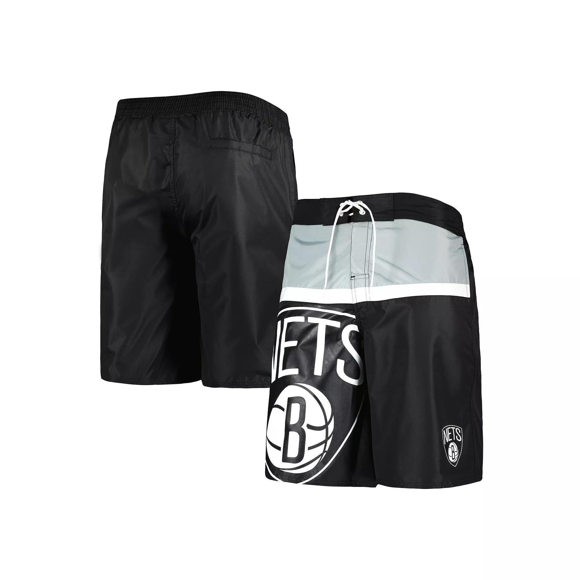 Men's G-III Sports by Carl Banks Black Brooklyn Nets Sea Wind Swim Trunks, Size: Large Product Image