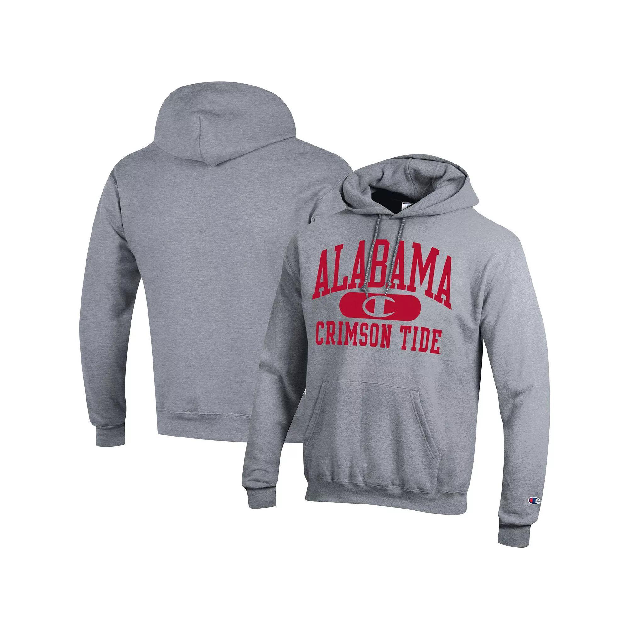 Men's Champion Heather Gray Alabama Crimson Tide Arch Pill Pullover Hoodie, Size: Large, Grey Product Image