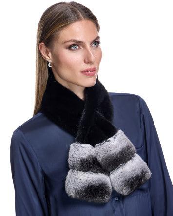 Mink and Chinchilla pull thru Scarf Product Image