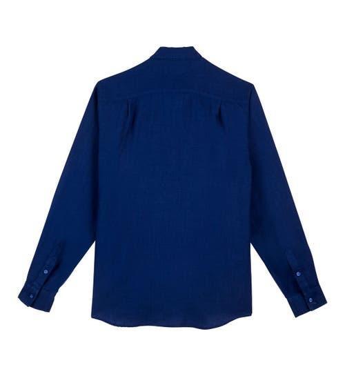 Mens Long-Sleeve Linen Shirt Product Image