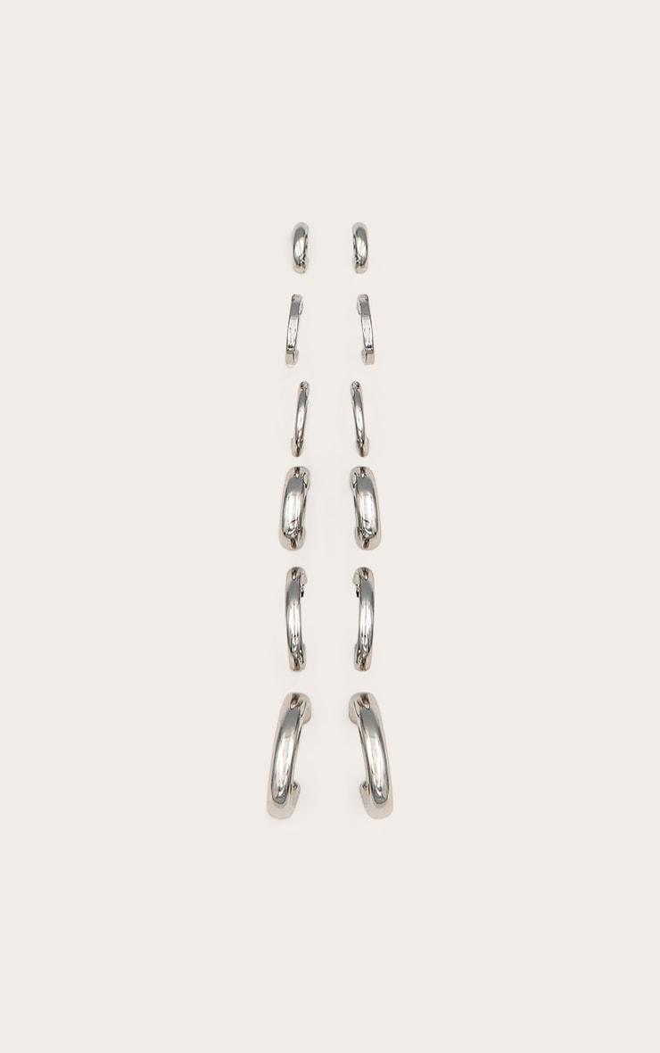 Silver Simple Hoop 6 Pack Earrings Product Image