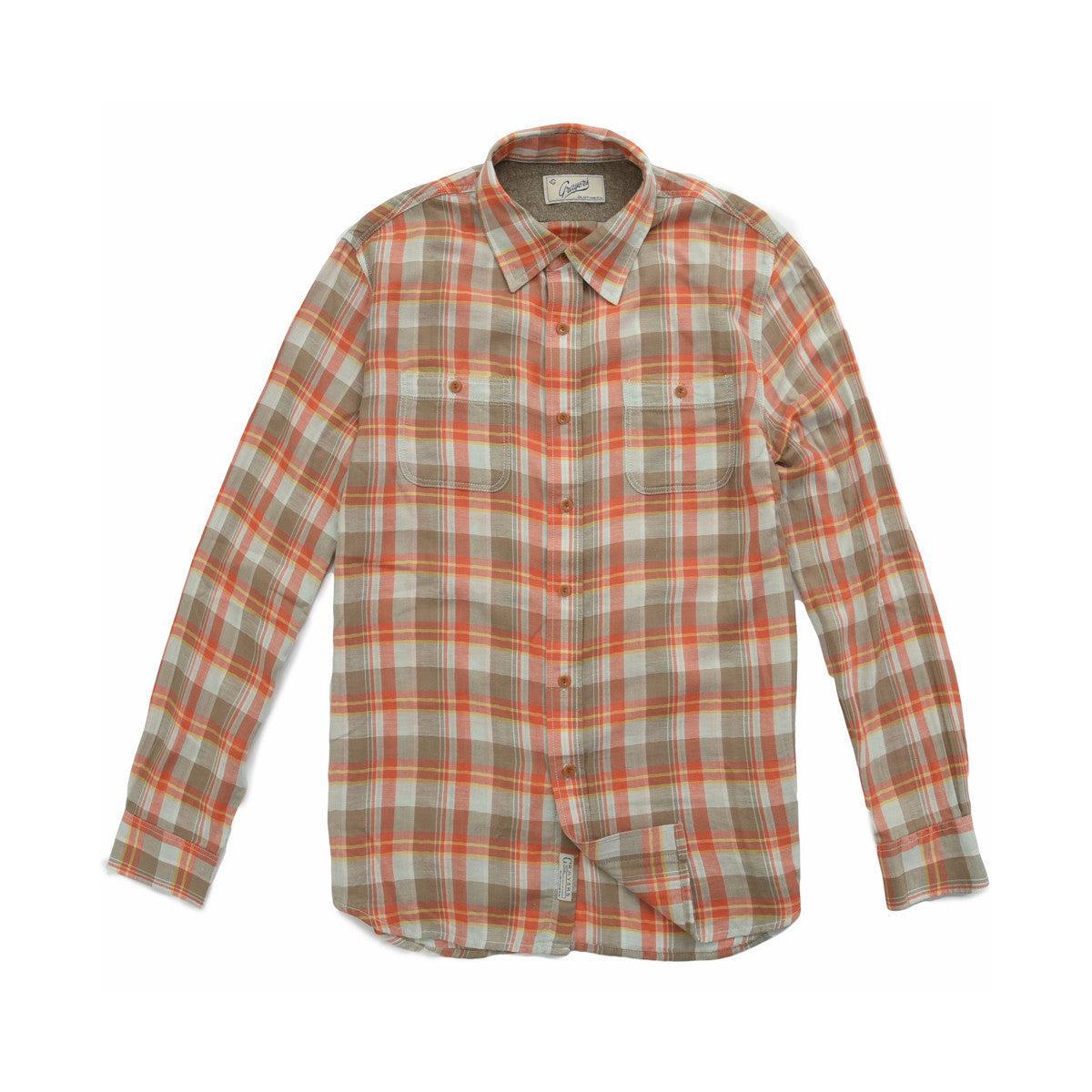 Dorset Herringbone Shirt - Orange Khaki Blue Herringbone (Final Sale)* Product Image