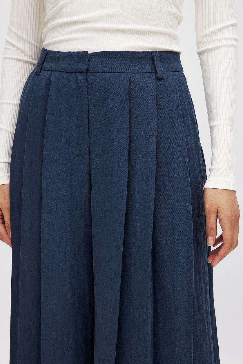Lyocell Loose Mid Waist Suit Pants Product Image