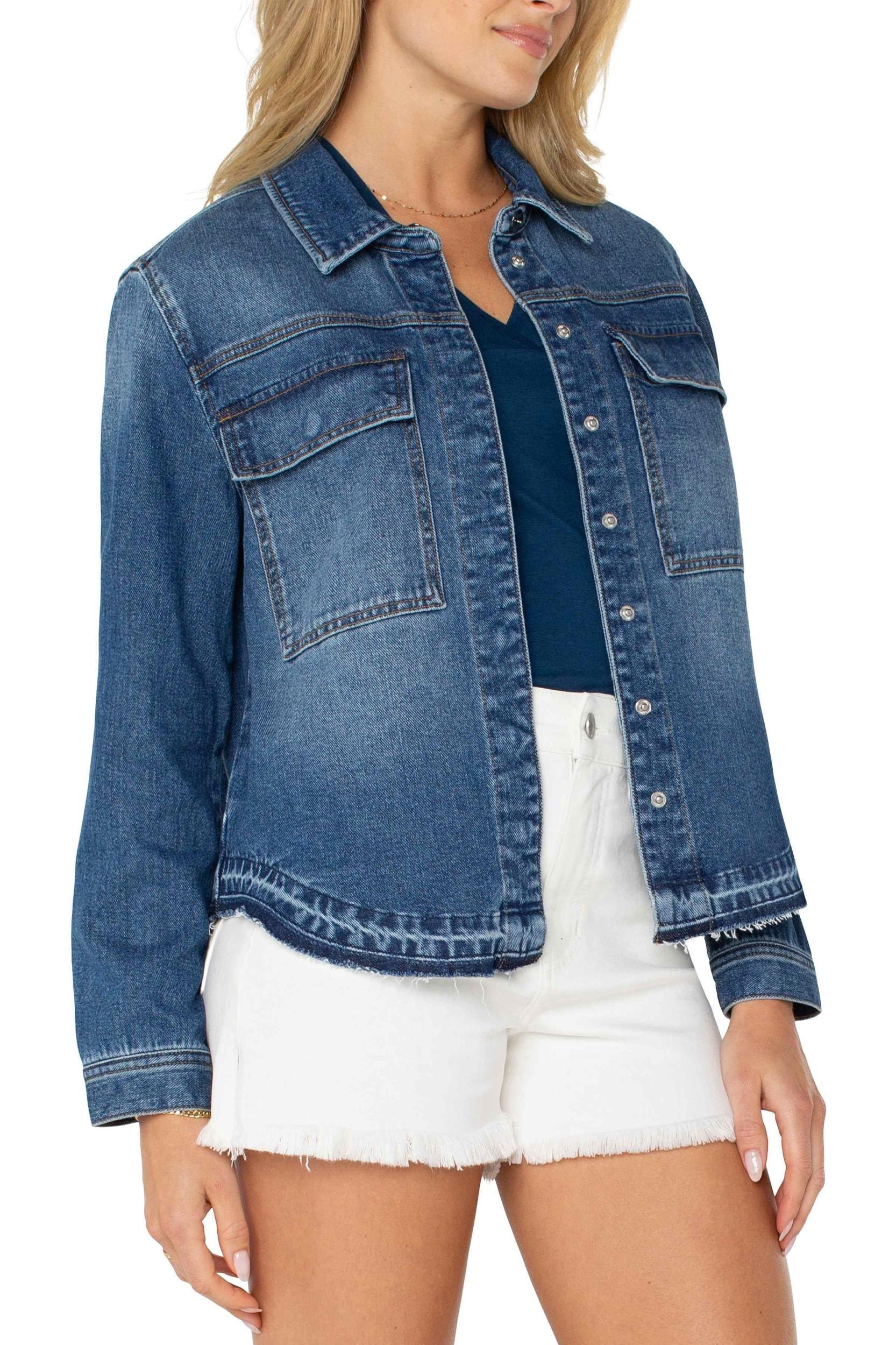 Split Back Shirt Jacket Product Image