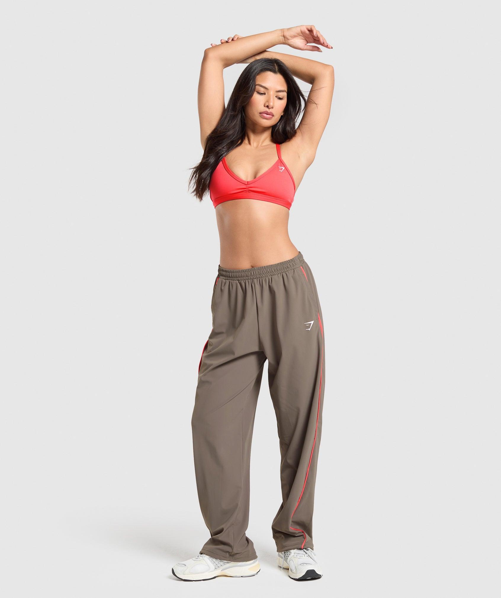 Gymshark Stitch Feature Woven Pants - Camo Brown Female Product Image