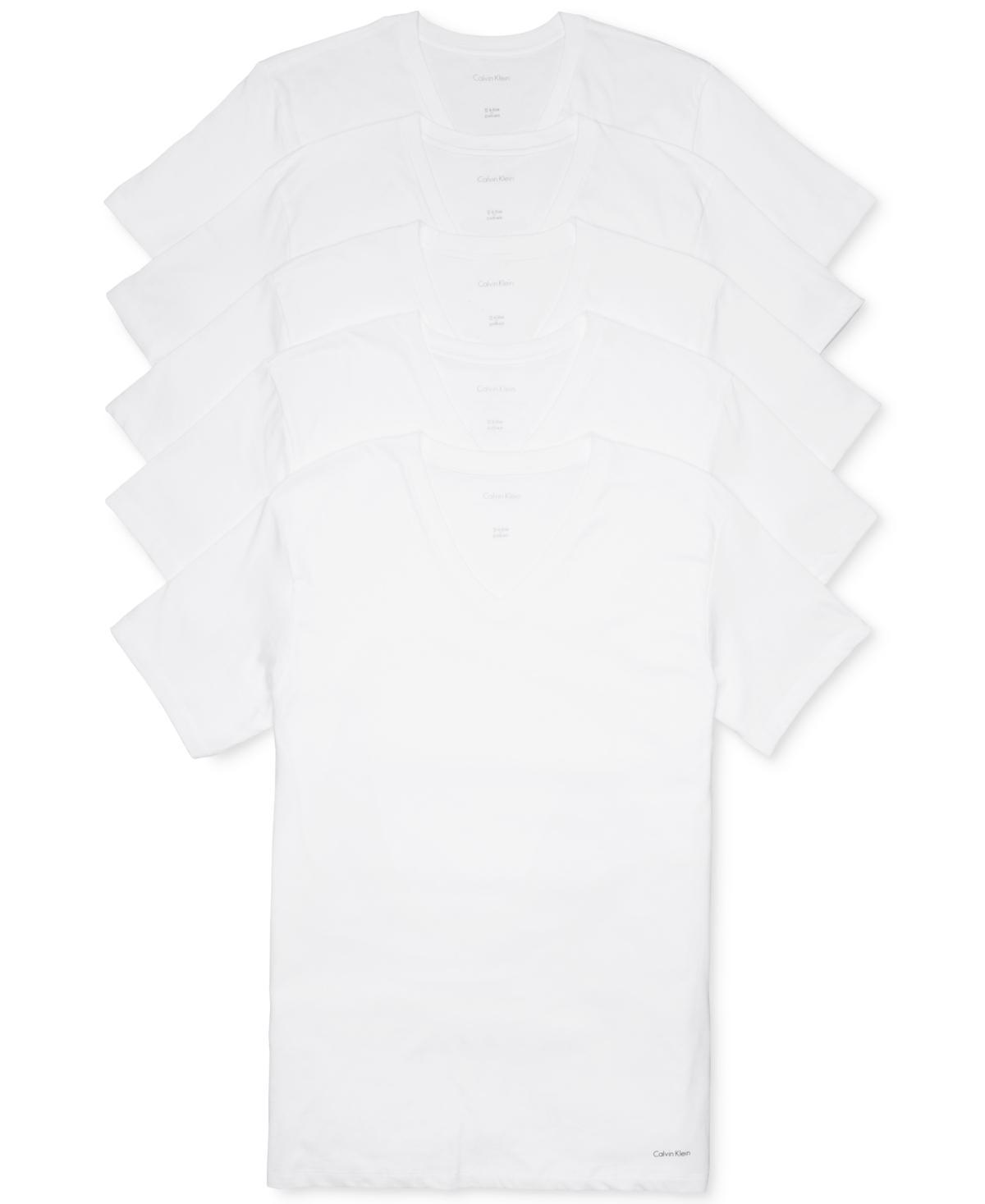 Calvin Klein Mens Cotton Classics 5-Pack V-Neck T-Shirt - Multi - XL Product Image