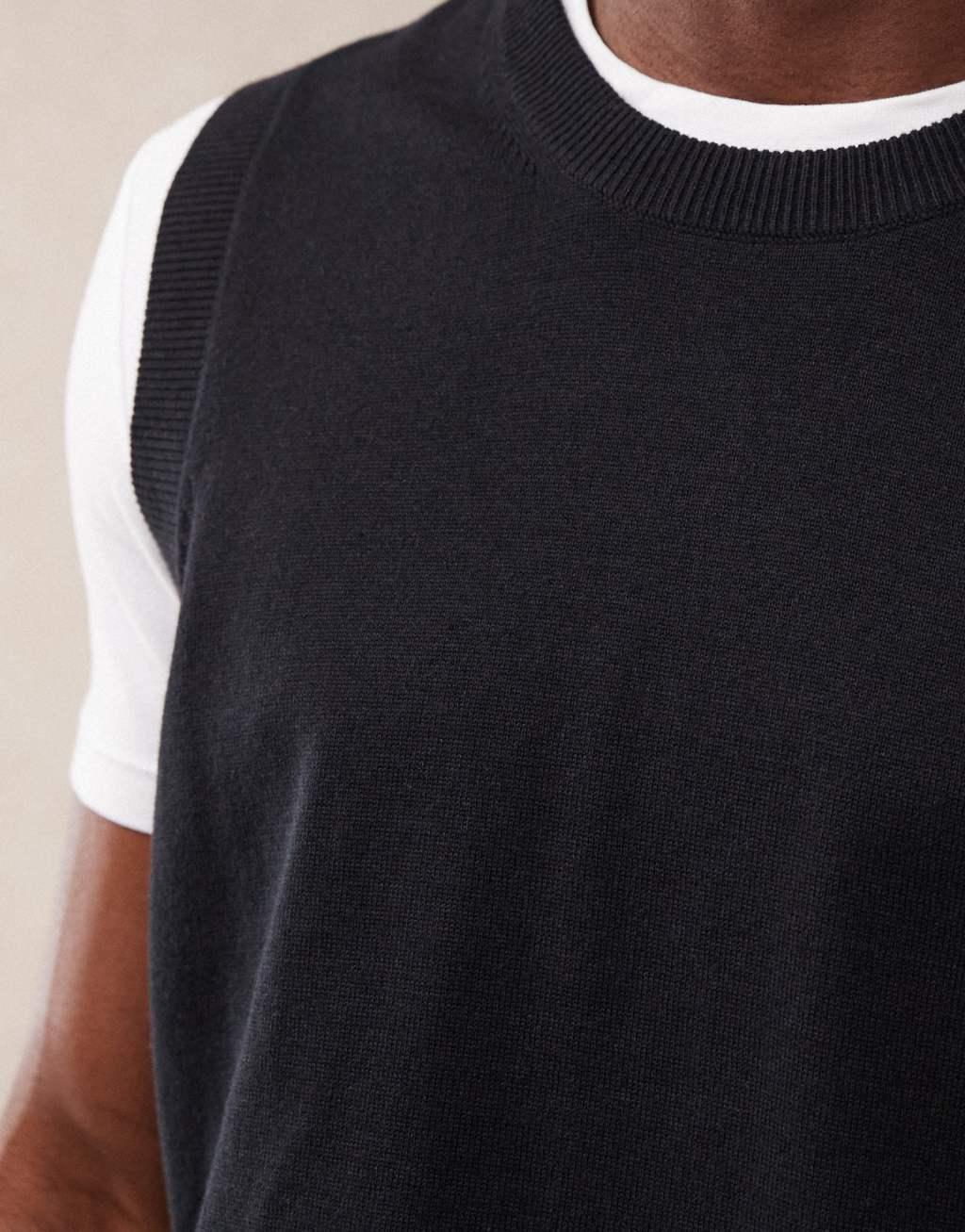 ASOS DESIGN relaxed lightweight cotton tank in black Product Image