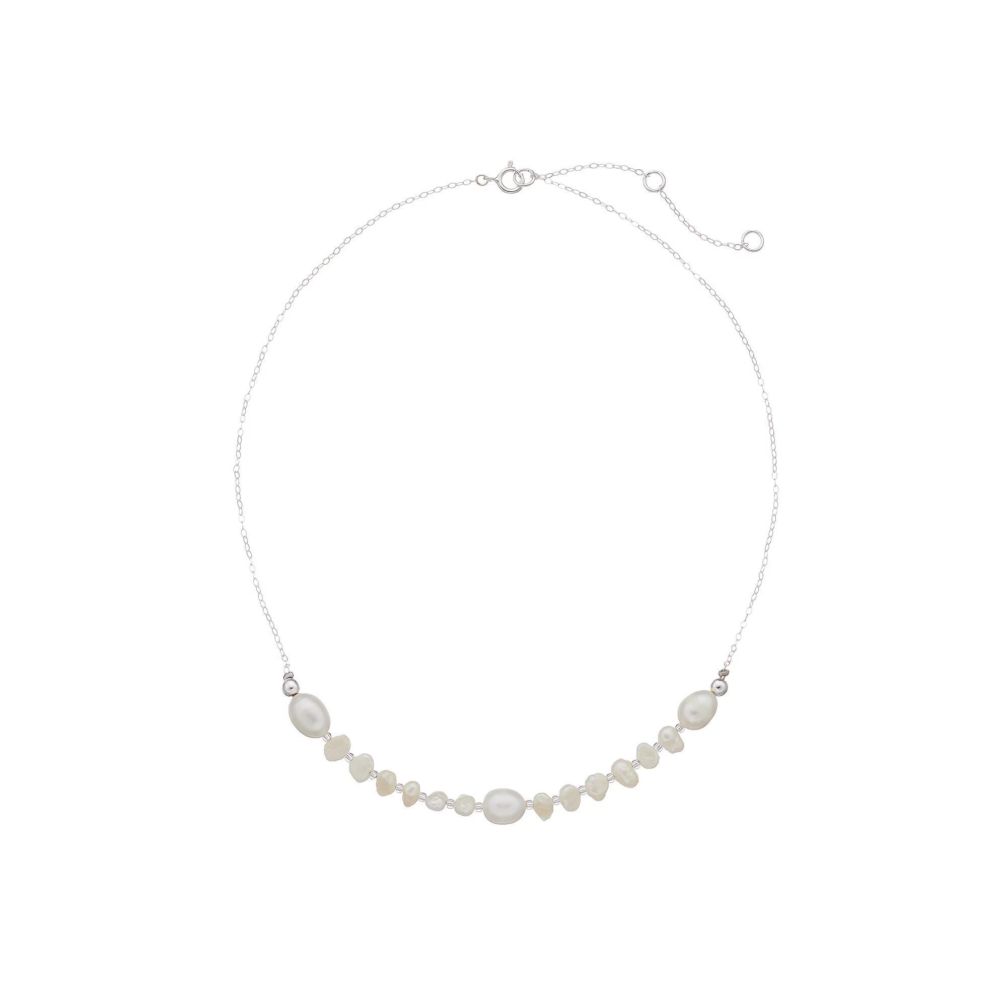Aleure Precioso Sterling Silver Cultured Freshwater Pearl Necklace, Women's, Size: 16" Product Image