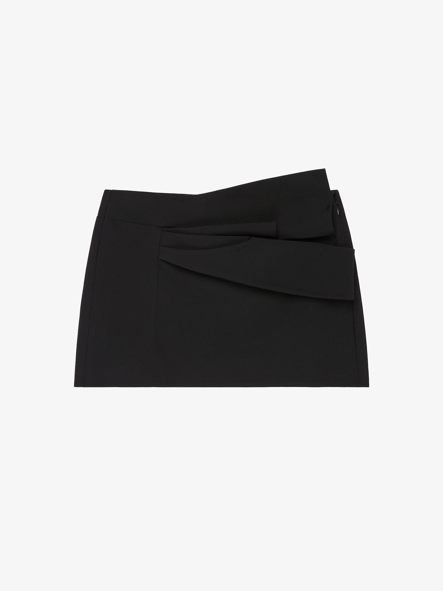 Mini skirt in cotton blend with draped detail Product Image