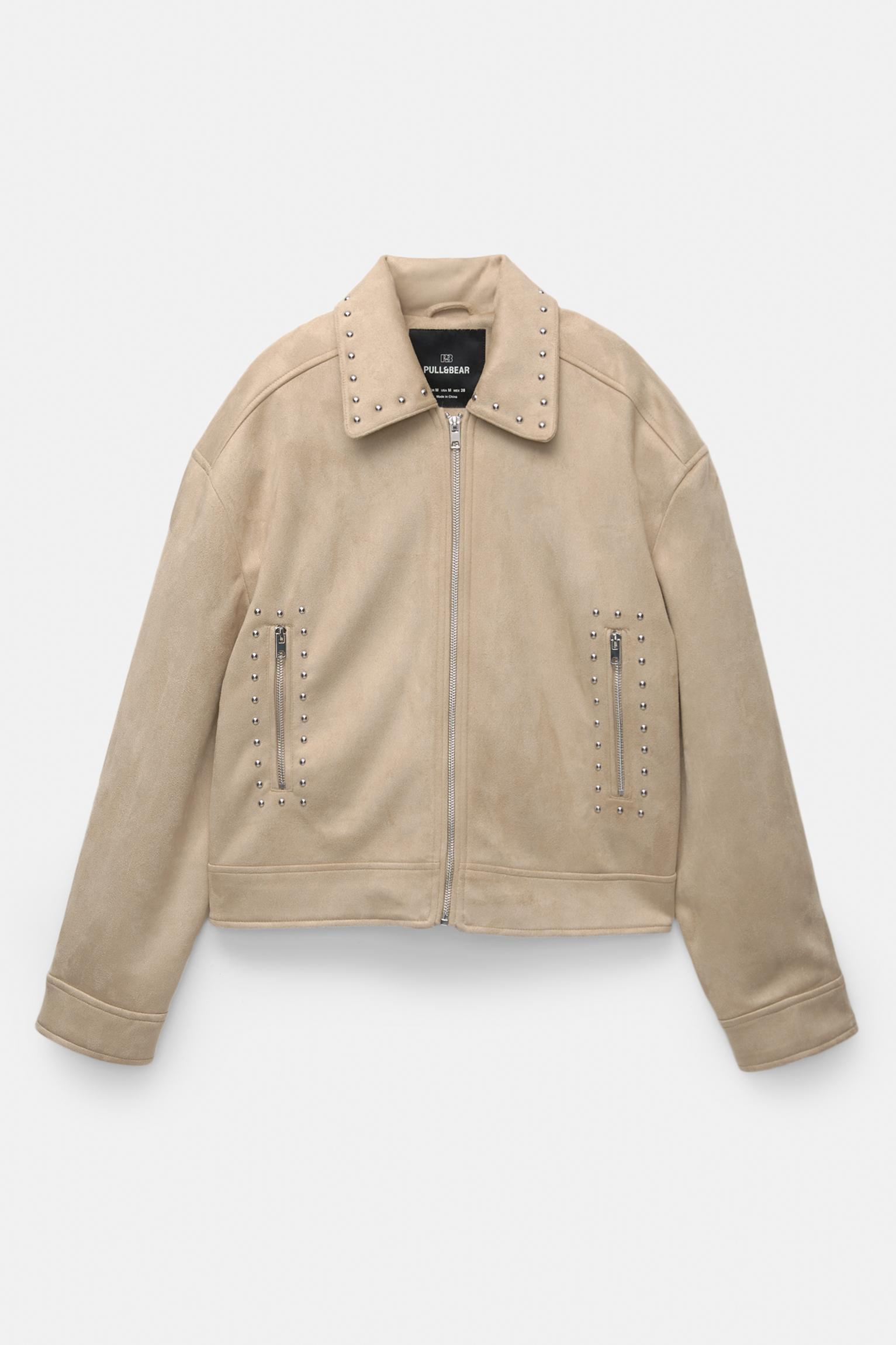 Studded faux suede jacket Product Image