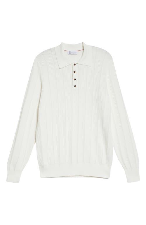 Mens Cotton Ribbed Polo Sweater Product Image