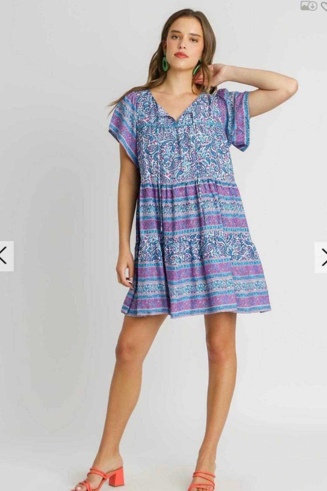 Dress, Border Print Paisley Product Image
