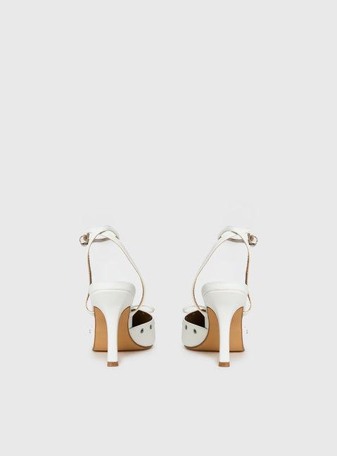 Nilah Pointed Toe Heels White Product Image