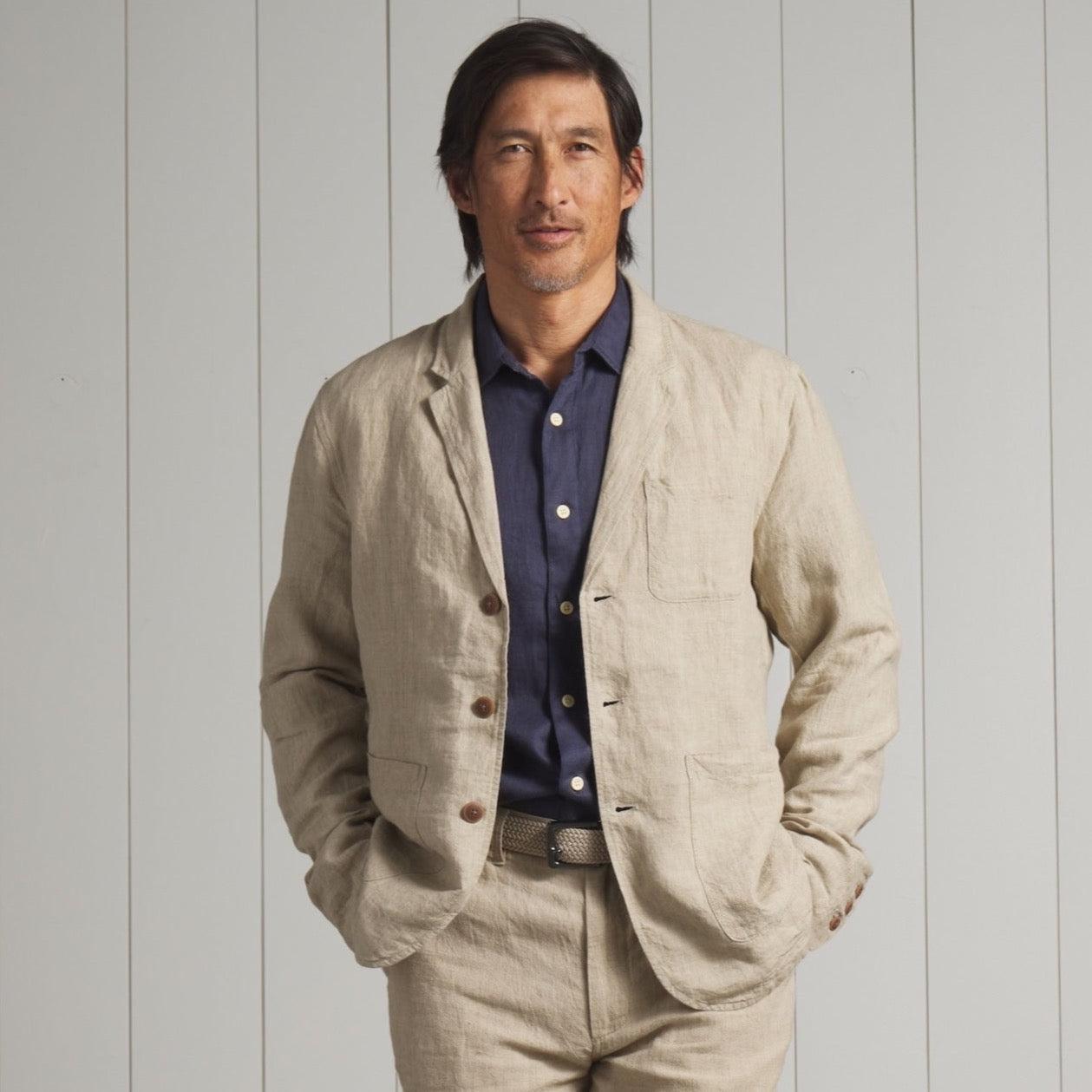 Aventura Washed Linen Blazer - Safari Product Image
