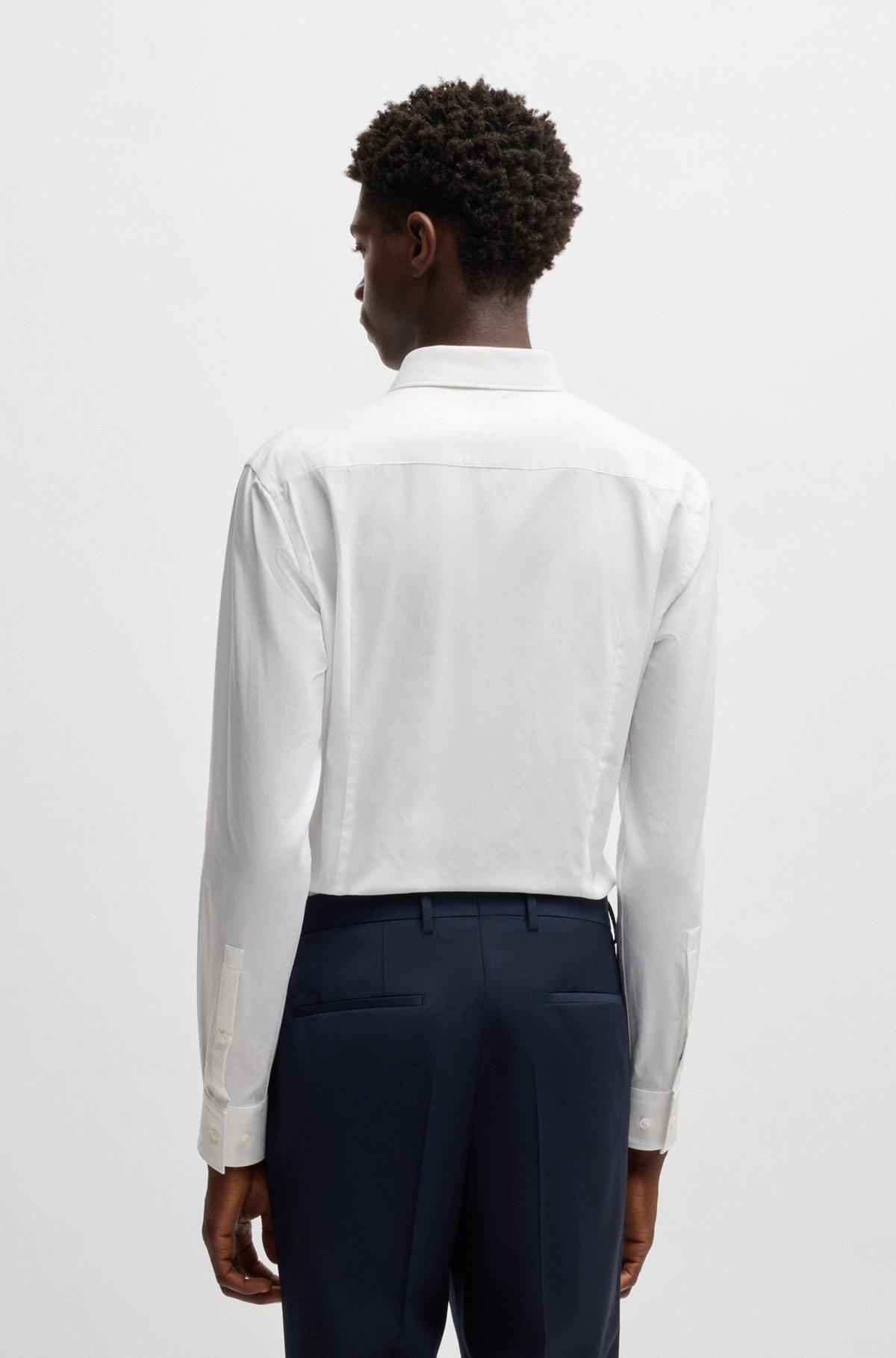 Slim-fit shirt in logo-chain cotton jacquard Product Image