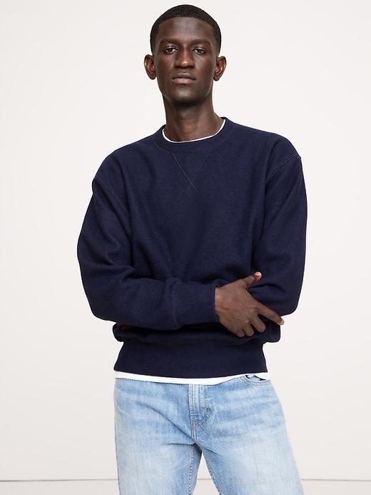 Brushed Crew-Neck Sweatshirt With Wool Product Image