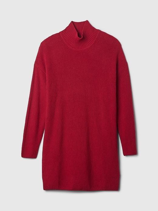 CashSoft Rib Turtleneck Mini Sweater Dress Product Image