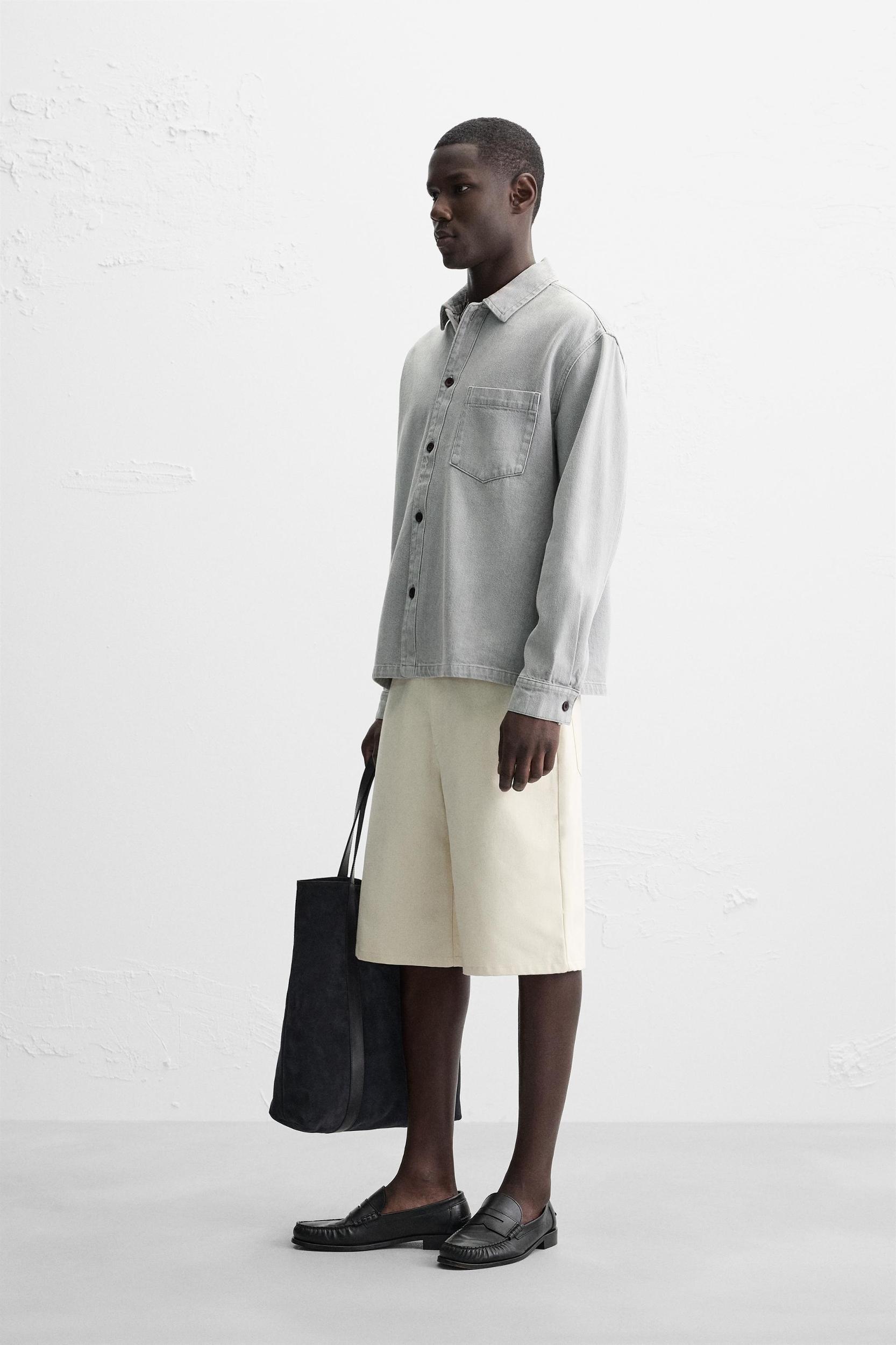 BOXY FIT DENIM SHIRT Product Image