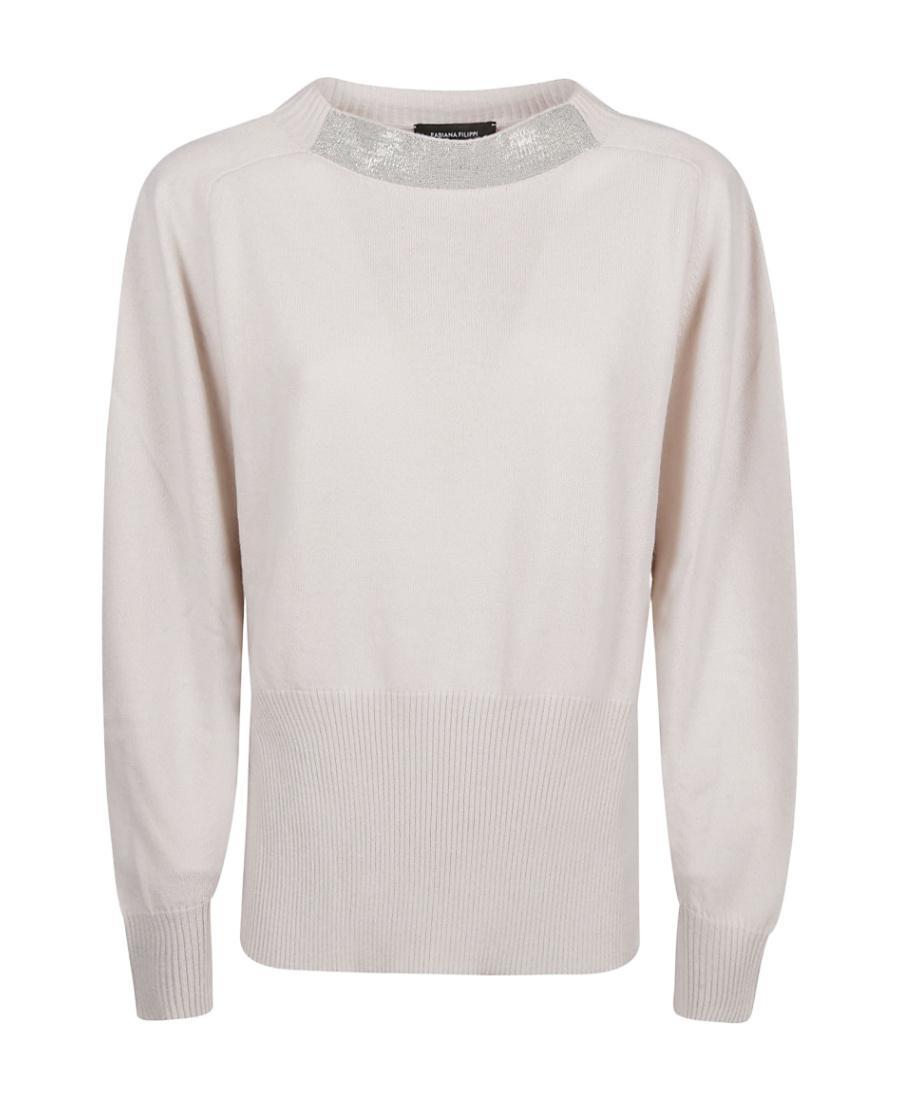 FABIANA FILIPPI Side Slits Sweater In Beige Product Image