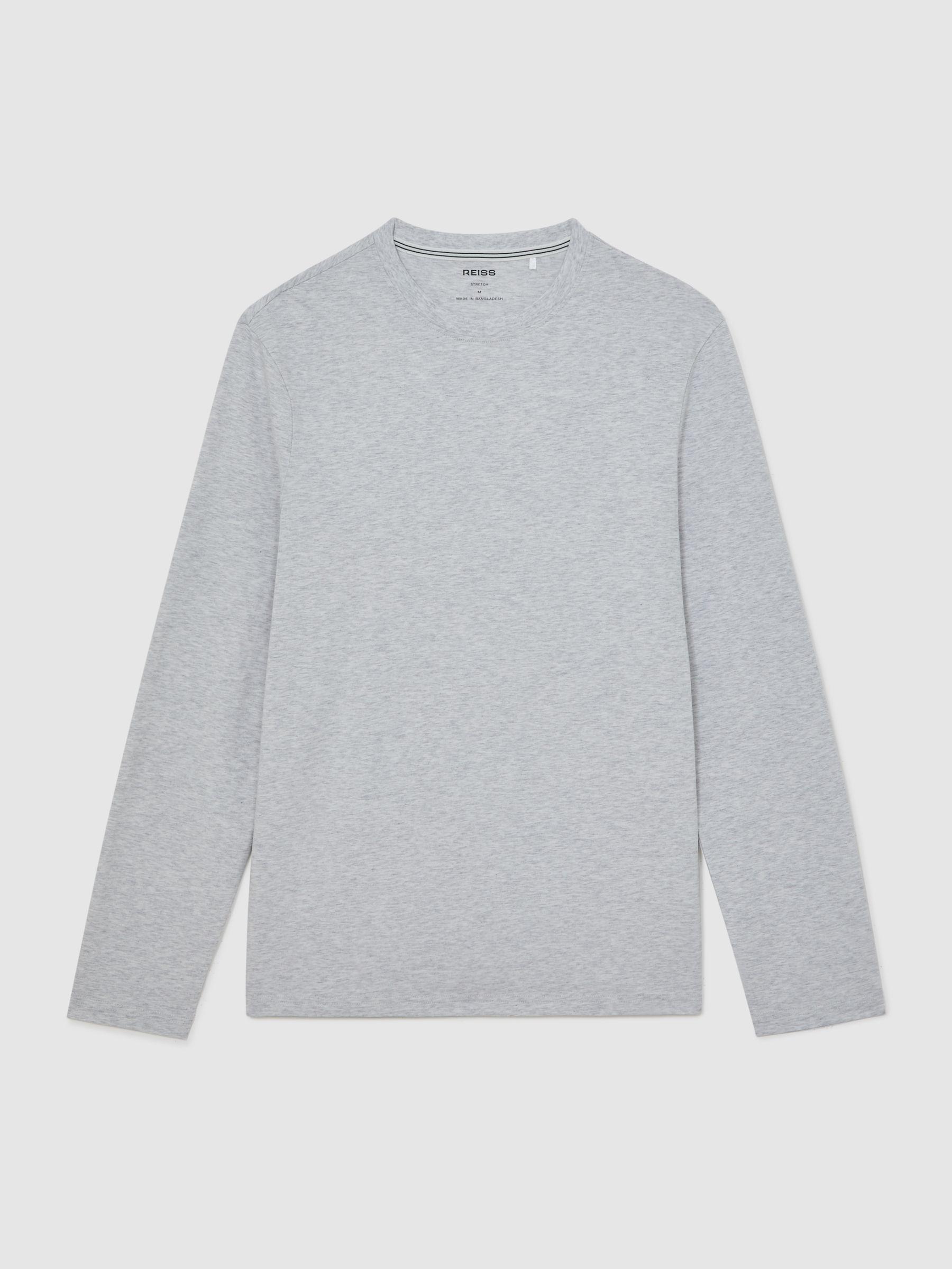 Stretch-Cotton Loungewear T-Shirt in Soft Grey Product Image