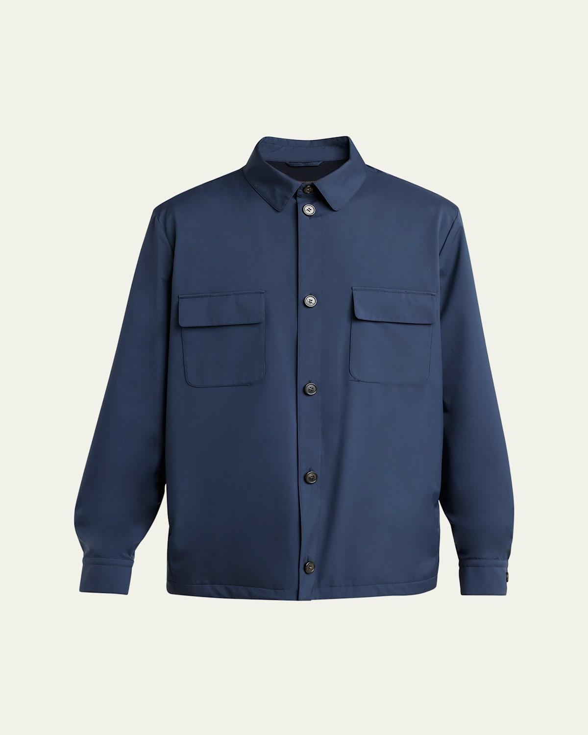 Mens Spread Collar Knit Overshirt Product Image